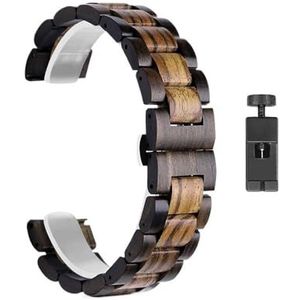 Houten Bandjes fit for Garmin Vivoactive 3 4 Smart Horloge Band 20MM 22MM Polsband fit for Vivoactive4 3 Correa Horlogebanden (Color : Blackyellow, Size : 20mm)