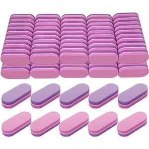 cutecool Mini nagelkussen (set van 100 stuks), geschikt voor nagellakpads, professionele nailartset in paars/roze