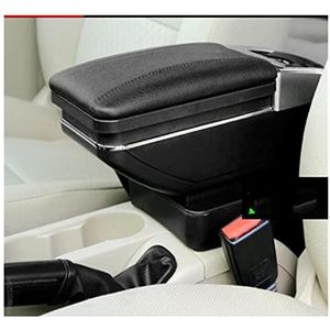 Armleuning Opbergbox Auto Opbergvak Voor Seat Voor Leon Mk2 Armsteun Doos Centrale Winkel Inhoud Doos Bekerhouder Asbak Interieur Auto-styling Accessoires (Color : A style black line)