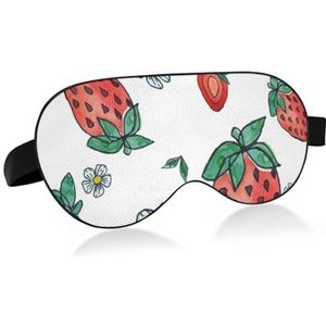 LI ZHI XIN Slaapmasker voor volwassenen, verduisterende slaapmaskers voor dames en heren, oogmasker voor reizen met verstelbare riem, zacht comfortabel oogmasker voor slapen fruit aardbeienpatroon