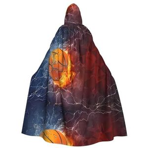 Basketbal vlammen en waterdruppels unisex oversized hoed cape voor Halloween kostuum feest rollenspel