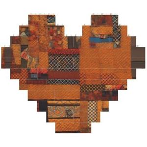 Afrikaans textiel patchwork legpuzzel - hartvormige bouwstenen puzzel-leuk en stressverlichtend puzzelspel