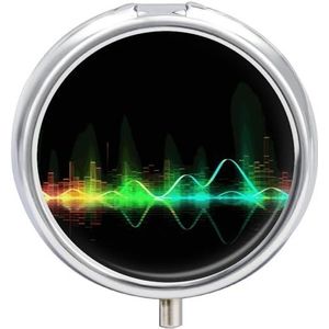 Cool Music Sound Wave Pillendoosje Pil Case Pil Organizer Geneeskunde Pil Organizer Wekelijkse Pil Organizer Pil Houder Kleine Pil Case Pil Containers Pil Houder voor Portemonnee