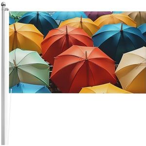 Kleur Paraplu's Vlag 3x5 Ft Uv Fade Resistant Polyester Vakantie Banner Dubbel Gedrukt Tuin Vlaggen Huis Vlaggen Banner Decor Met Twee Messing Grommets