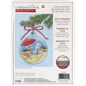 Dimensions Kerst geteld kruissteek kit, 14 cnt. lichtblauw aida, 5"" x 7