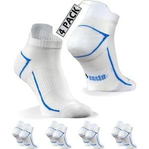 Sesto Senso 4 of 8 Pack Unisex Sport Running Sokken voor Mannen en Vrouwen, 4x Wit, 43.5-46.5 EU