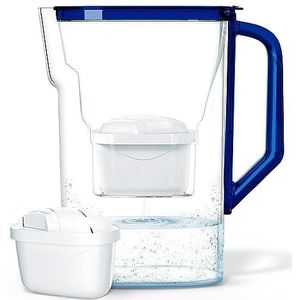 Wessper Waterfilter-Karaf 2.7 L, Compatibel Met Brita Maxtra, voor Vermindering van Microplastics, Chloor, Kalkaanslag en Onzuiverheden | Bevat Waterfilterkan + Waterfilterpatroon – Bleu