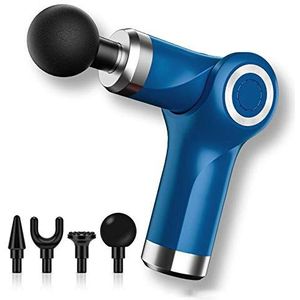 Massage Gun, Mini elektrisch massagepistool, opvouwbaar fascia gun-groen, massagepistool diep weefsel (Blauw)