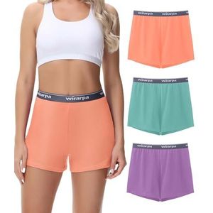 wirarpa Damespyjama, katoen, pyjama voor dames, verpakking van 3 stuks, oranje/groen/paars, M