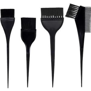 Haarverfkwasten, 4 stuks haarverfkwastenset, penseel voor het verven, haarkleurmiddel, kam, haarverfkwasten, applicatorgereedschap, voor barbershop en thuiskleuring
