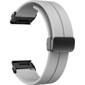 Siliconen Vouwgesp fit for Garmin Forerunner 955 935 745 945 LTE S62 S60/instinct 2 45mm Band Armband Polsband (Color : Gray, Size : 26mm Tactix 7)
