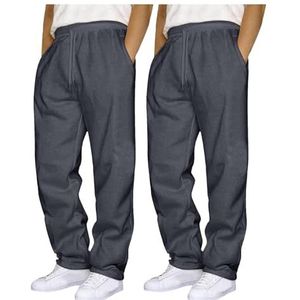 2 Stuks Joggingbroek Heren Wijde Joggingbroek Lange Joggingbroek Wijde Pijpen Katoenen Elastische Taille Sportbroek Joggingbroek Heren Joggingbroek joggingbroek(2pcs Dark gray,3XL)