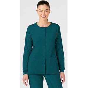 WonderWink 8155ACARISM W123 Damesjack met ronde hals, Caraïbisch blauw, standaard S-maat