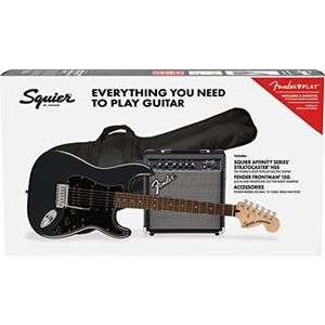 Squier Affinity Series Stratocaster HSS Pack LRL Charcoal Frost Metallic - Elektrische gitaar