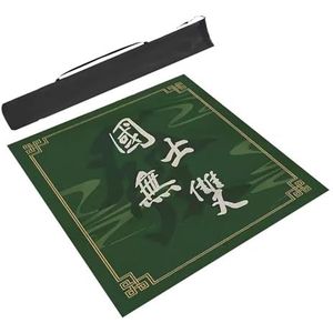 Mahjongg Mat Groene Mahjongmat Met Rubberen Achterkant, Antislip En Geluidsreducerende Dikke Mahjong-tafelmat, Speelkaarten En Dominostenen (Color : Green-3, Size : 37.4x37.4in/95x95cm)