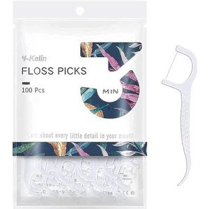 Y-Kelin Tandheelkundige floss-100 stuks tandzijde tandenstoker, tandenstok, tandenstokers, floss picks, tanden reinigen (100 stuks (Pack van 1), geen smaak