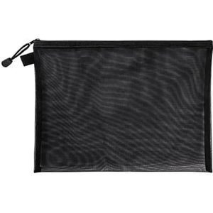 Mesh Rits File Bag 1/3 stks Mesh Rits Pouch Nylon Mesh Document Bag Waterdichte Zip File Mappen School Kantoorbenodigdheden Potlood Case Opbergzakken Mesh Rits Pouch (Kleur: Zwart, Maat: A4 (33.5X24c