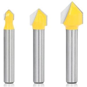 Frees 90/60 Graden 1/4 Schacht V Slot Router Bit for Hout MDF Graveren Houtbewerking Gereedschap ( Size : 9.5x6.35 90 degree )