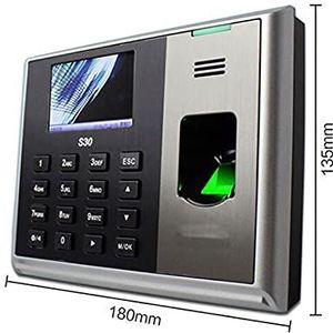 Prikklokken voor werknemers in kleine bedrijven, Biometrische vingerafdruk USB tijd klok kantoorbezoeksysteem recorder timing werknemer machine lezer voor kantoren, fabrieken, hotels, scholen(S30 ID W