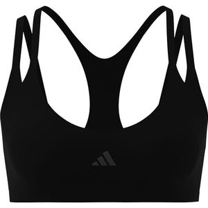 adidas Mujer Optime Workout Strappy Light Support Bra, black, XXS