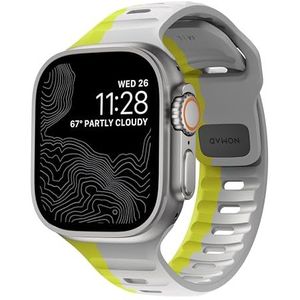 Nomad Sportband V2, voor Apple Watch 42/44/45 mm, duurzame, waterdichte horlogeband, tweekleurig lunar grijs/hoog volta