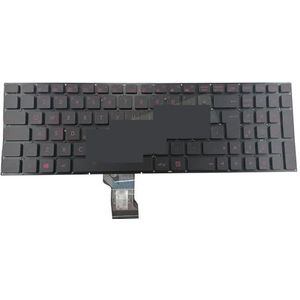 ROOD Arabisch Latijn Frans/voor AZERTY Laptoptoetsenbord voor ASUS G501JW N501JW UX501JW 662EAR00 662ELA00 662EFR00 AR LA(Latin RED)
