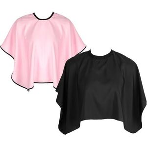 Kapperscape - Kort - Waterdichte Make-upcape - Zwart - 2 Stuks