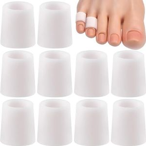 Alpinleux 10 stuks siliconen teenmouwen, teenbeschermers voor roze tenen, teenbeschermers voor pijnverlichting, barsten, wrijven, ingegroeide teennagels, ontbrekende teennagels, eeltknobbels