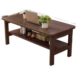 Moderne Woonkamertafel Opvouwbare Salontafel Woonkamer Klein Huishoudelijk Niet-massief Hout Dubbellaags Kleine Tafel Eenvoudige Theetafel Koffietafel(Brown,L)