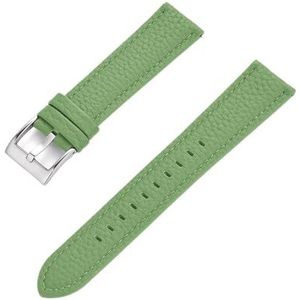 INEOUT Echt Lederen Horlogeband 20 Mm 22 Mm Snelsluiting Horlogebanden For Polsbandhorlogeaccessoires (Color : LightGreen Silver, Size : 22mm)