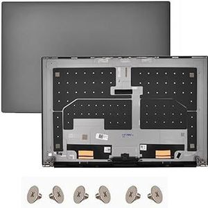 WANGHUIH Grijze LCD-achterkant achterklep deksel bovenbehuizing en schermscharnieren Compatibel met Dell XPS 15 9500 9510 Model Precision 5550 5560-serie
