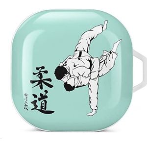 Japanse Judo Oordopjes Hoesje Compatibel met Samsung Hard Shell Beschermhoes Wit-Stijl