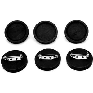 Broche Base， Broche Back Pad， 10st Blank Houten Cabochon Broche Base Fit 25mm Ronde Bezel Tray Broches RVS Pin Backs for DIY Sieraden Maken (Color : Noir, Size : 30mm) (Color : Noir, Size : 20mm)