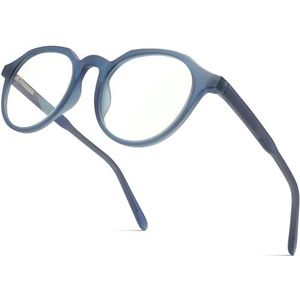 Joopin Heren Dames Blauw Licht Computerbril, Ronde Transparante Gaming Bril Blue Light Blocking Glasses Mannen Vrouwen (Blauw)
