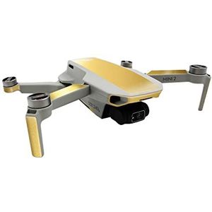 Finest Folia Beschermfolie compatibel met drone DJI Mini 2 en controller, stickerset, op maat gemaakt, waterdichte skin sticker design folie (gedeeltelijke verlijming, K156-03 goud)