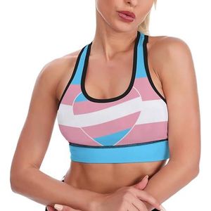 Transgender Vlag(1) Vrouwen Tank Top Sport BH Yoga Workout Vest Atletische BH's
