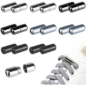 Hengxinchen 16 Stuks Metalen Capsules Voor Veters, 4 Kleuren, Veters, Snelsluiting, Vetersluiting, Kinderen, Snelsluiting, Veters Voor Sneakers, Vrijetijdsschoenen, 1, EéN Maat