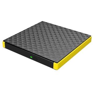 RW DVD CD-schrijver Drive CD/DVD-speler USB3.0 Type-C Schijfduplicator Plug And Play Draagbare Branderlezer Heldere Beeldkwaliteit Stabiele Audio(Yellow)