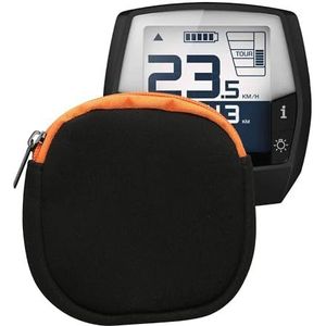 kwmobile hoesje voor e-bike display - Waterdichte display cover elektrische fiets - Van neopreen in mat zwart/oranje