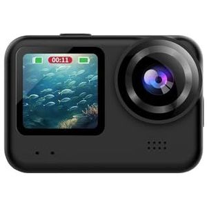 Actiecamera, Actiecamera Fietshelmcamera Elektronische stabilisator Sportvideocamera Mini-buitenactiecamcorder,voor fietsen, motorfietsen(Round lens)