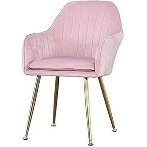 Fluwelen Eetkamerstoel, Woonkamerfauteuil Met Metalen Poten, Fluwelen Zitting En Rugleuning, Vrijetijdsbankstoel,A1