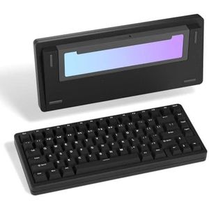 QPSJXN 81 Key Cream Green 3-in-1 aluminium pakking mechanisch toetsenbord Hot Swap Swap draadloos toetsenbord voor pc (zwart)