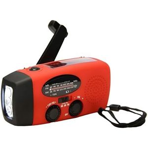 BSTCAR - Wind Up Radio - Draagbare Weer Radio - USB - Zonne/3-LED Zaklamp - AM/FM/NOAA