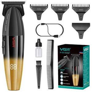 VGR 906 Fresh Fade Professionele Tondeuse, 9000 tpm Zero Gapped Baardtrimmer voor Mannen, DLC T-Blade Draadloze Tondeuse voor Kappers en USB Oplaadbaar, Goud