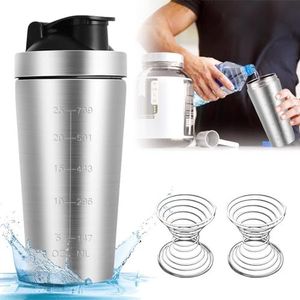 Aicharynic Eiwitshaker van roestvrij staal, 750 ml, eiwitshaker met spiraalbal, roestvrijstalen shaker, BPA-vrij, fitnessshaker voor eiwitten, dieet en fitness