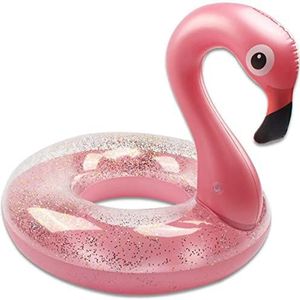 Opblaasbare flamingo-zwemring, glitter, roze, zwemring, luchtmatras, zwembadvloten, opblaasbare ring, volwassenen, kinderen, voor zwembadfeest, speelgoed