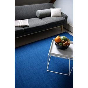 floor factory Modern Design Wollen Tapijt Loft Ocean blauw 80x150cm zuiver wollen vloerkleed in heldere moderne kleuren