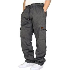 Broeken Heren Katoenen Casual Werkbroeken For Heren Outdoorbroeken Camping Wandelbroeken Loose Fit Multi Pockets (Color : Dark grey, Size : S)