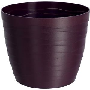 KADAX Bloempot van kunststof, diameter 11-19 cm, 7 kleuren, eenvoudige plantenpot, moderne plantenbak, robuuste bloempotbescherming, ronde pot, diameter 19 cm, pruimenkleur