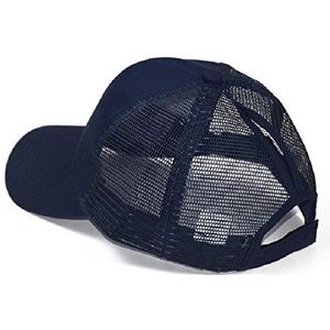 Strand hoed LLD zomer katoen mesh opening paardenstaart hoed zonnebrandcrème honkbal cap, specificatie: 无 (grijs) Britse stijl strohoed Leisure All-Match stro ha (kleur: marine)